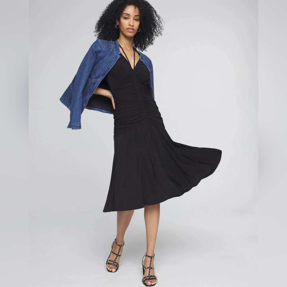 NWT WHBM Elegant Black Midi Dress